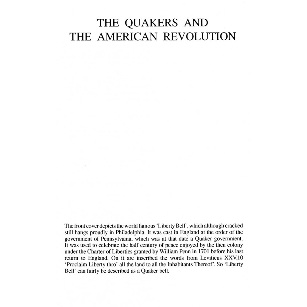QUAKERS AND THE AMERICAN REVOLUTION