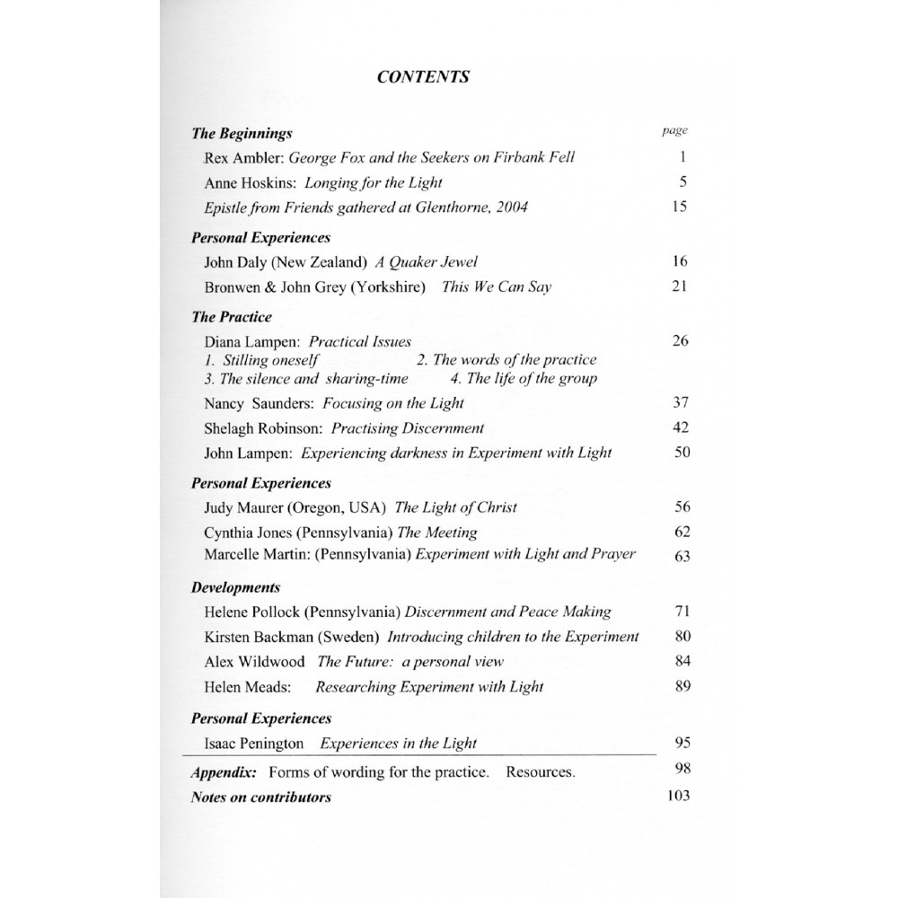 SEEING, HEARING, KNOWING - reflections on Experiment with Light