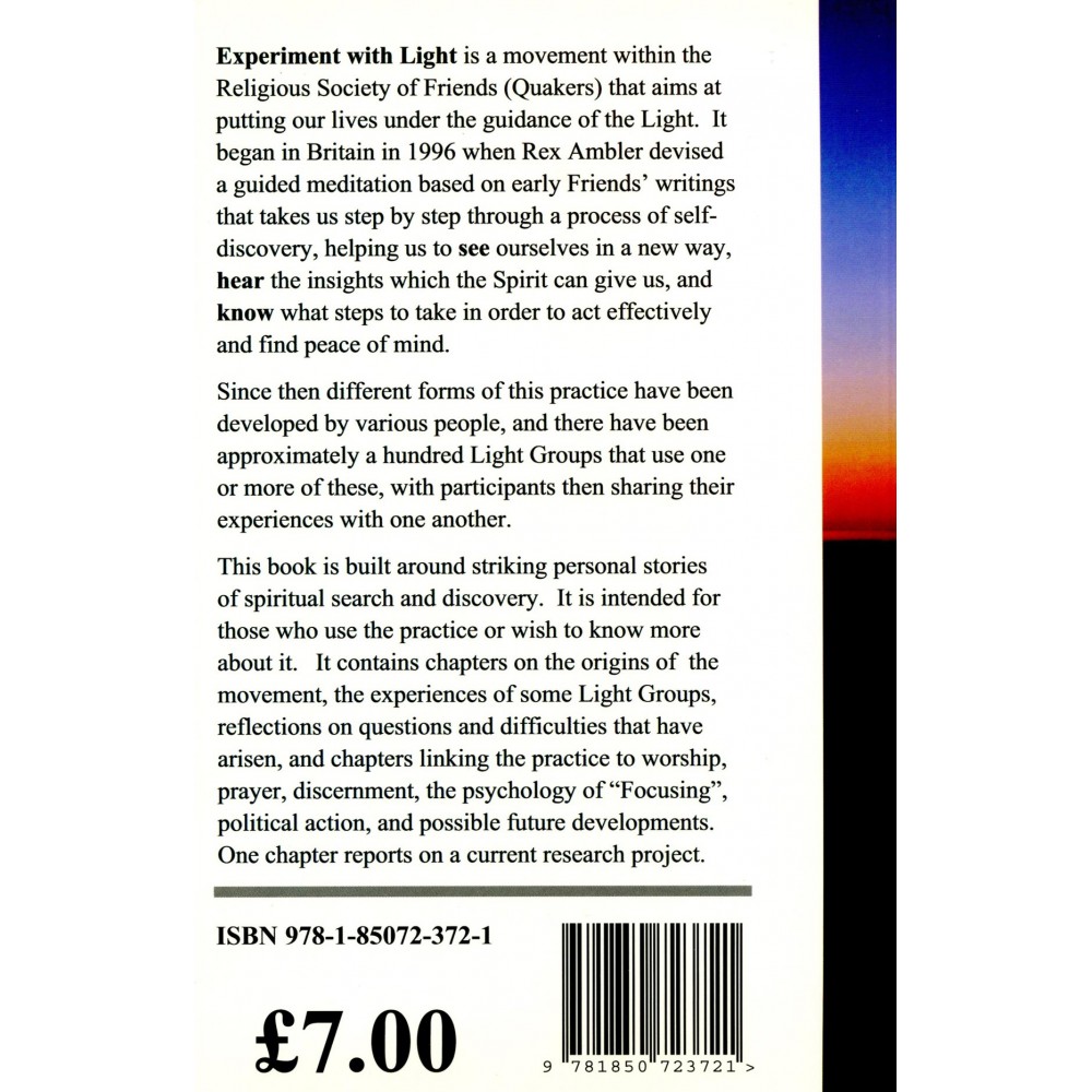 SEEING, HEARING, KNOWING - reflections on Experiment with Light